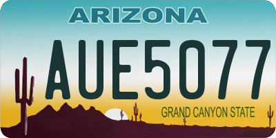AZ license plate AUE5077