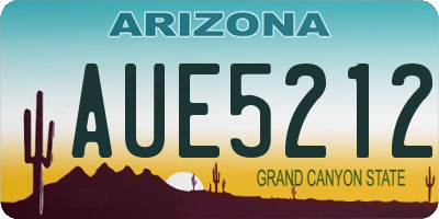 AZ license plate AUE5212
