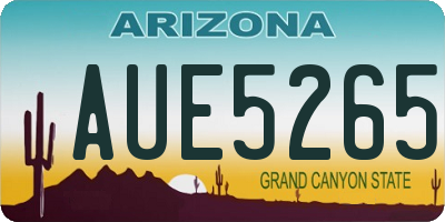 AZ license plate AUE5265