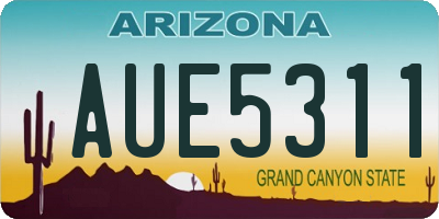 AZ license plate AUE5311