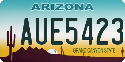AZ license plate AUE5423