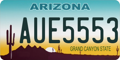 AZ license plate AUE5553