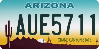 AZ license plate AUE5711