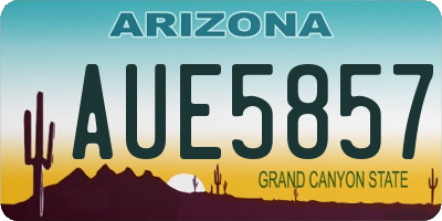 AZ license plate AUE5857