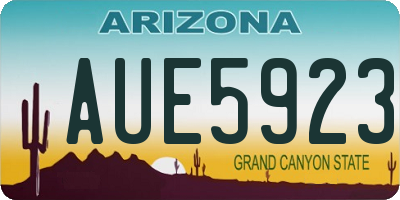 AZ license plate AUE5923