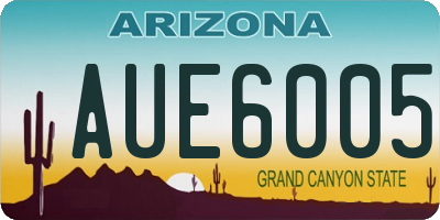 AZ license plate AUE6005