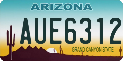 AZ license plate AUE6312