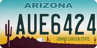 AZ license plate AUE6424