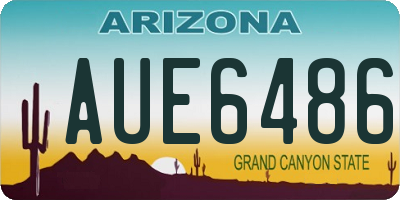 AZ license plate AUE6486