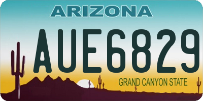 AZ license plate AUE6829