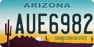 AZ license plate AUE6982