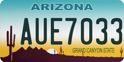 AZ license plate AUE7033