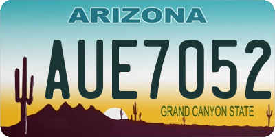 AZ license plate AUE7052