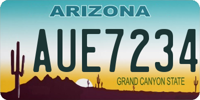 AZ license plate AUE7234
