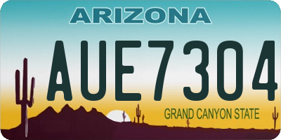 AZ license plate AUE7304