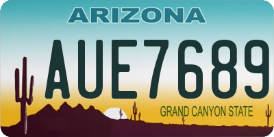 AZ license plate AUE7689