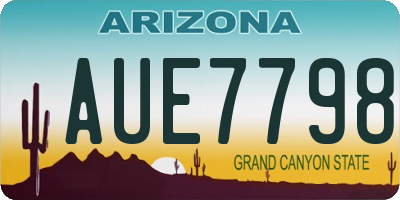 AZ license plate AUE7798