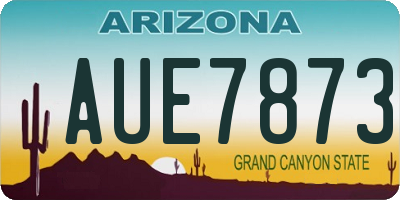 AZ license plate AUE7873