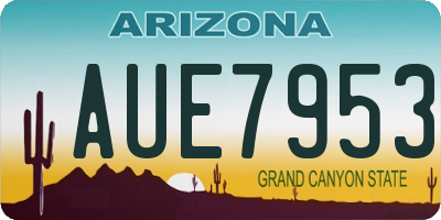 AZ license plate AUE7953