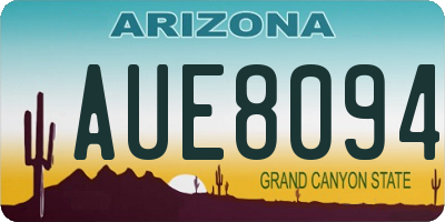 AZ license plate AUE8094