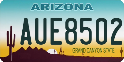 AZ license plate AUE8502