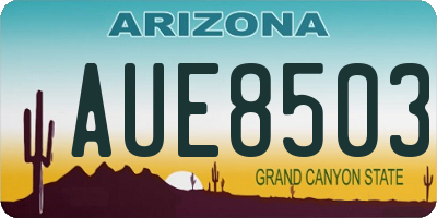 AZ license plate AUE8503