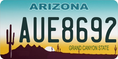 AZ license plate AUE8692