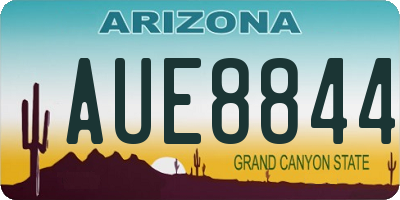 AZ license plate AUE8844