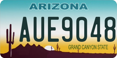 AZ license plate AUE9048