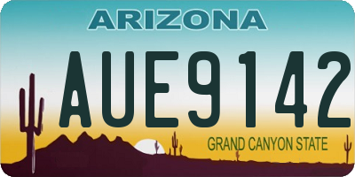 AZ license plate AUE9142