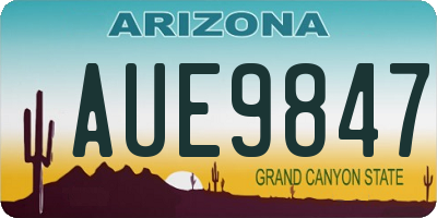 AZ license plate AUE9847
