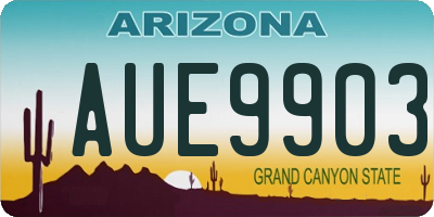 AZ license plate AUE9903