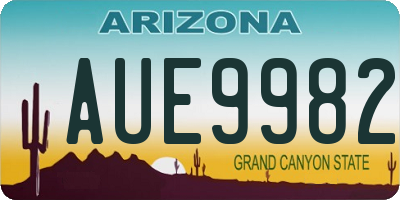 AZ license plate AUE9982