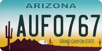 AZ license plate AUF0767