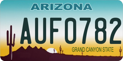 AZ license plate AUF0782