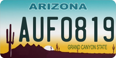 AZ license plate AUF0819