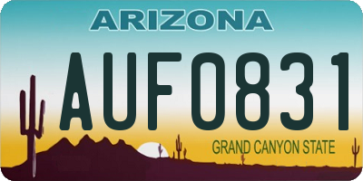 AZ license plate AUF0831