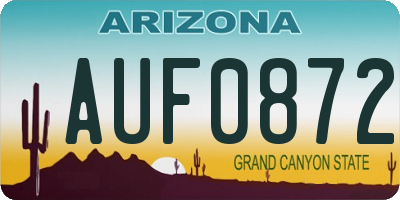 AZ license plate AUF0872