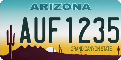 AZ license plate AUF1235