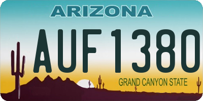 AZ license plate AUF1380