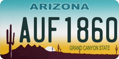 AZ license plate AUF1860
