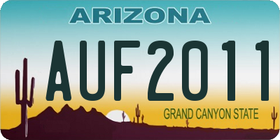 AZ license plate AUF2011