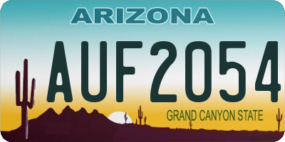 AZ license plate AUF2054
