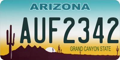 AZ license plate AUF2342