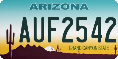 AZ license plate AUF2542