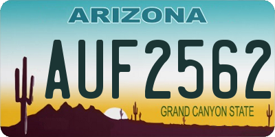 AZ license plate AUF2562
