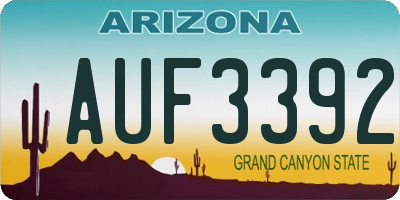 AZ license plate AUF3392