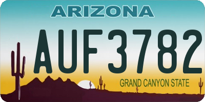 AZ license plate AUF3782