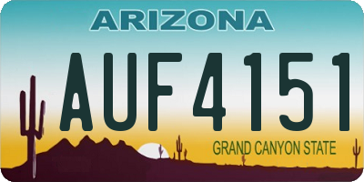 AZ license plate AUF4151