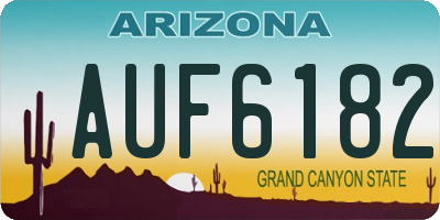 AZ license plate AUF6182